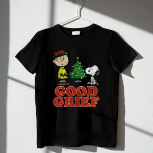 Good Grief Peanuts Holiday Snoopy and Charlie Christmas Tree 1 T Shirt 1.jpg