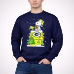 Green Bay Packers Christmas With Snoopy And Woodstock 3 Sweatshirt