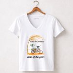 Green Bay Packers Snoopy Autumn Bicycle Wonderful Time Of The Year 5 Womens V Neck