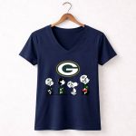 Green Bay Packers Snoopy Charlie Brown Super Bowl Peanuts 5 Womens V Neck