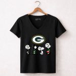 Green Bay Packers Snoopy Charlie Brown Super Bowl Peanuts 7 Womens V Neck