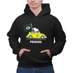 Green Bay Packers Snoopy Driving Car 2 Hoodie