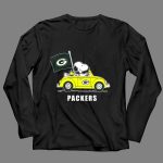 Green Bay Packers Snoopy Driving Car 4 Long Sleeves