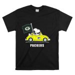 Green Bay Packers Snoopy Driving Car T Shirt 6