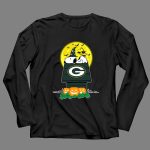Green Bay Packers Snoopy Woodstock Halloween Moon Pumpkins 4 Long Sleeves