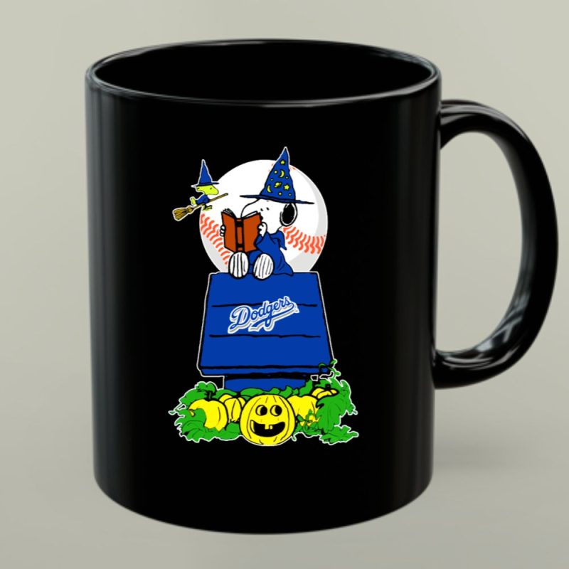 Halloween Dodgers Snoopy Wizard With Woodstock And Pumpkins 1 Mug 1.Jpg