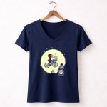 Halloween Georgia BULLDOGS Football Snoopy ET Moon Scene 5 Womens V Neck.jpg