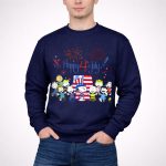 Happy 4th July Peanuts Celebrating with Fireworks and Snoopy in Patriotic Attire 3 Sweatshirt