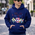 Happy 4th July Peanuts Celebrating with Fireworks and Snoopy in Patriotic Attire 8 Hoodie