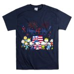 Happy 4th July Peanuts Celebrating with Fireworks and Snoopy in Patriotic Attire T Shirt 7