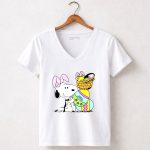 Happy Easter Day Snoopy Funny Rabbit 5 Womens V Neck