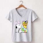 Happy Easter Day Snoopy Funny Rabbit 5 Womens V Neck1