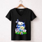 Happy Easter Snoopy with Colorful Eggs and Flowers 5 Womens V Neck1