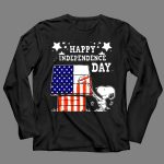 Happy Independence Day 4th of July Snoopy American Flag Doghouse 4 Long Sleeves