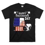 Happy Independence Day 4th of July Snoopy American Flag Doghouse T Shirt 6