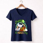 Happy St Patrick Day Snoopy 5 Womens V Neck