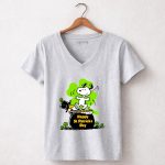 Happy St Patrick Day Snoopy and Woodstocks 5 Womens V Neck1