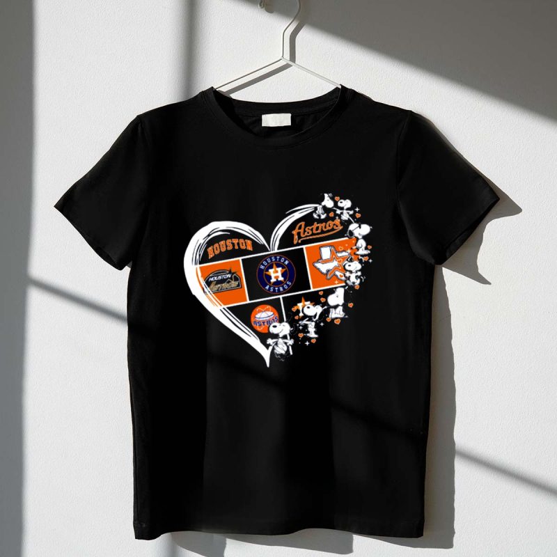 Houston Astros Snoopy Dog Heart 1 T Shirt