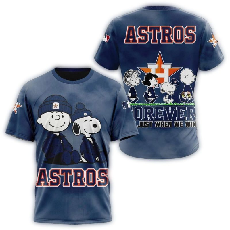 Houston Astros Snoopy Peanuts Forever All Over Print T Shirt 1.Jpg