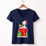 Houston Rockets Christmas Snoopy With Woodstock And Gifts 5 Womens V Neck