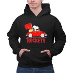 Houston Rockets Snoopy Dog Driving Red Car with Basketball Flag 2 Hoodie
