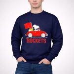 Houston Rockets Snoopy Dog Driving Red Car with Basketball Flag 3 Sweatshirt