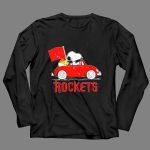 Houston Rockets Snoopy Dog Driving Red Car with Basketball Flag 4 Long Sleeves