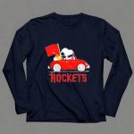 Houston Rockets Snoopy Dog Driving Red Car with Basketball Flag 6 Long Sleeves