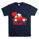 Houston Rockets Snoopy Dog Driving Red Car with Basketball Flag T Shirt 7