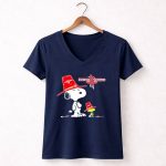 Houston Rockets Snoopy Woodstock Cowboy Hat 5 Womens V Neck