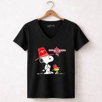 Houston Rockets Snoopy Woodstock Cowboy Hat 6 Womens V Neck