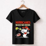 Hurricanes Make Me Drink Snoopy Carolina Hurricanes Fans 7 Womens V Neck.jpg