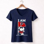 I Am Atlanta Falcons Snoopy Flag 5 Womens V Neck