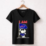 I Am Buffalo Bills Snoopy Flag 7 Womens V Neck 1.jpg