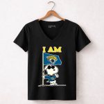 I Am Jacksonville Jaguars Snoopy Flag 7 Womens V Neck