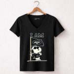 I Am Jets Snoopy New York Jets Flag 7 Womens V Neck
