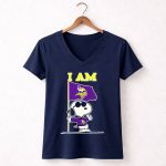 I Am Minnesota Vikings Snoopy 5 Womens V Neck