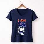 I Am New England Patriots Snoopy Flag 5 Womens V Neck