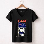 I Am New England Patriots Snoopy Flag 7 Womens V Neck