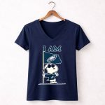I Am Philadelphia Eagles Snoopy Flag 5 Womens V Neck