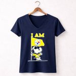 I Am Pittsburgh Steelers Snoopy Flag 5 Womens V Neck