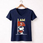 I Am San Francisco 49ers Snoopy Flag 5 Womens V Neck