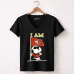 I Am San Francisco 49ers Snoopy Flag 7 Womens V Neck