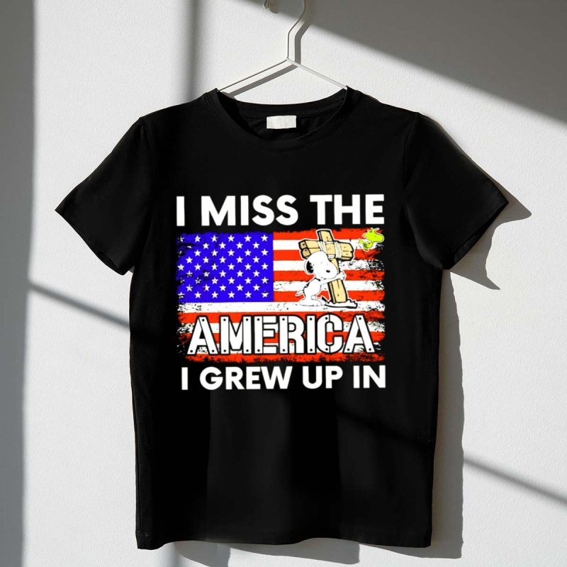 I Miss The America I Grew Up In Snoopy Us Flag 1 T Shirt