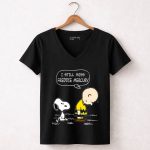 I Still Miss Charlie Brown and Snoopy Freddie Mercury 7 Womens V Neck.jpg