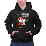 I Want a Dog for Christmas Charlie Brown Snoopy Hugging Linus Snow Scene T Shirt 2 1.jpg