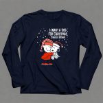 I Want a Dog for Christmas Charlie Brown Snoopy Hugging Linus Snow Scene T Shirt 41 1.jpg