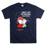 I Want a Dog for Christmas Charlie Brown Snoopy Hugging Linus Snow Scene T Shirt 7 1.jpg