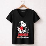 If You Dont Like Angels Snoopy Kiss My Endzone Los Angeles Angels 7 Womens V Neck.jpg