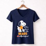If You Dont Like Bears Kiss My Endzone Snoopy And Chicago Bears Fans 5 Womens V Neck